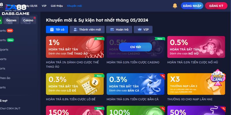 Tổng hợp những chương trình ưu đãi Hot nhất tại nhà cái.